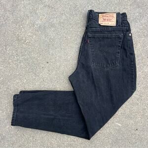 Vintage 90s Levi’s 550 relaxed fit tapered leg black mom jeans 12 REG S